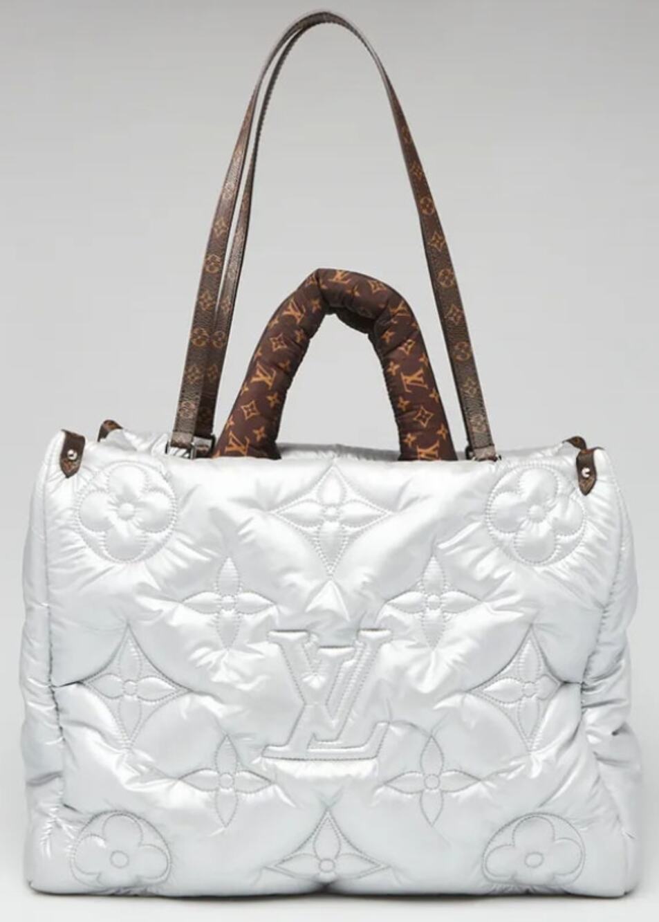 Louis Vuitton Limited Edition Econyl Monogram Pillow Giant Onthego GM Silver Bag